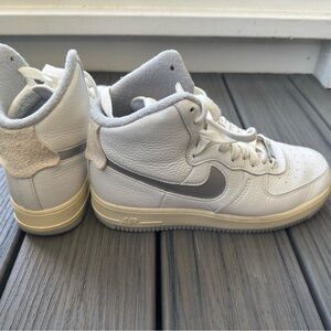 Nike Gray and White High-Top Sneakers
